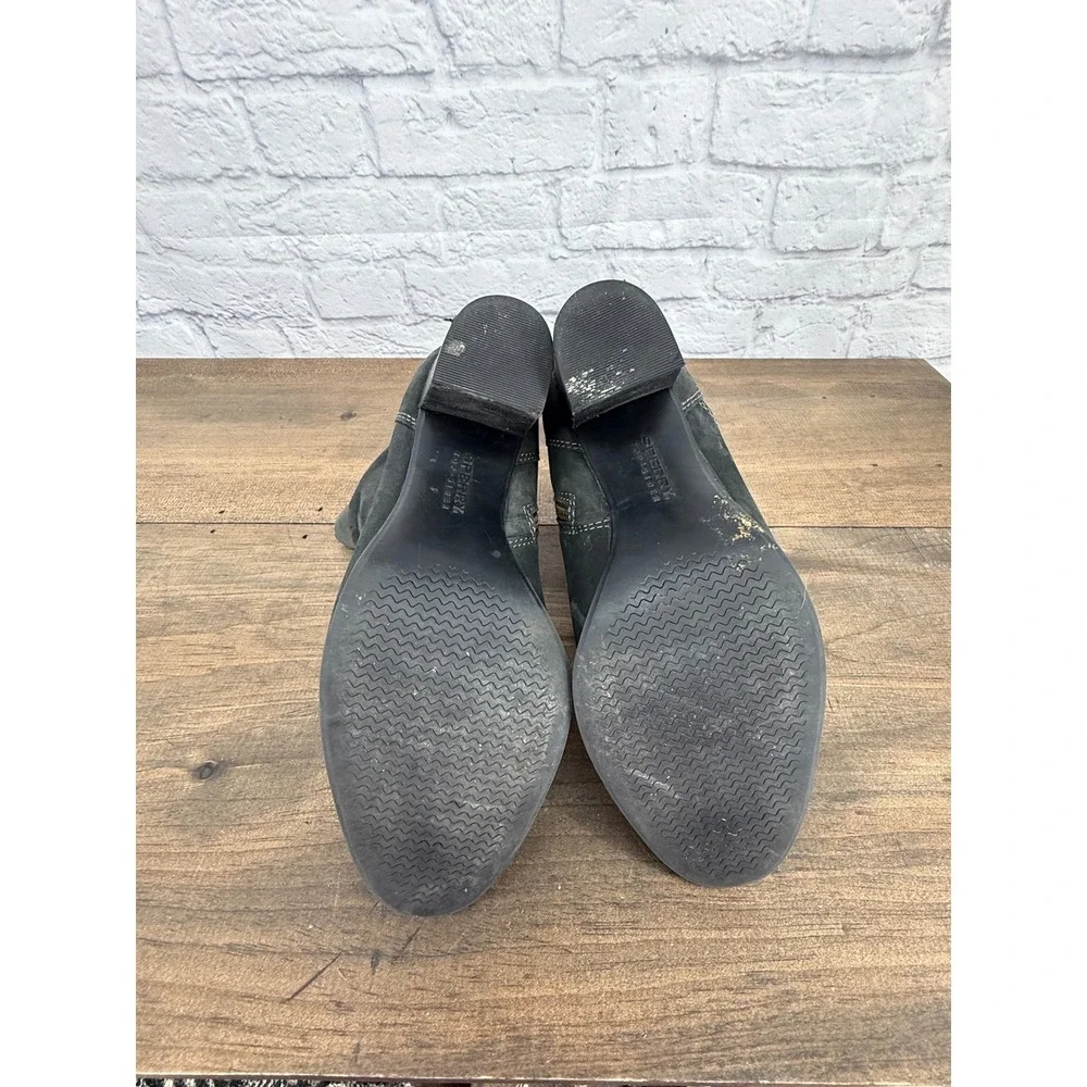 Sperry Top-Sider Dasher Grace Black Leather Ankle Booties Heeled Moto Boots 10
